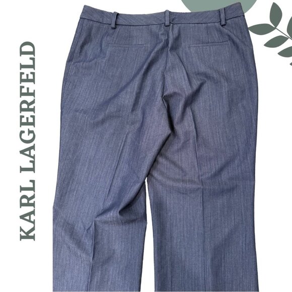 Karl Lagerfeld Paris Wide-Leg Dress Pants – Blue Chambray, Size 16 - Picture 4 of 6